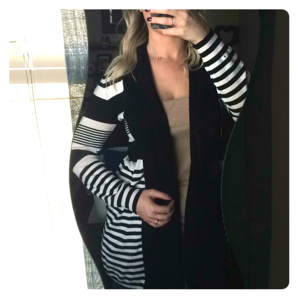long striped cardigan